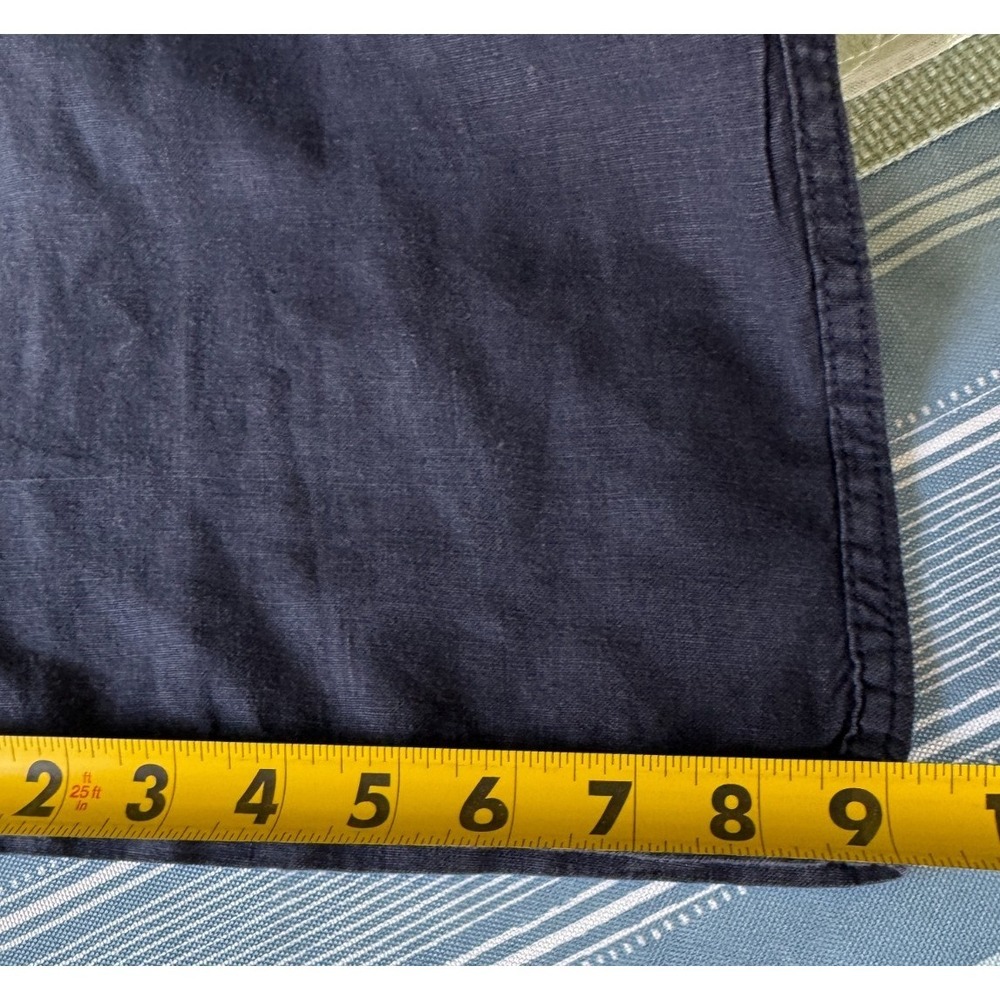 Vilebrequin Mens XXL 100% Linen Pull‑On Pants 33" Inseam Navy Blue Cargo Morocco - Picture 12 of 12